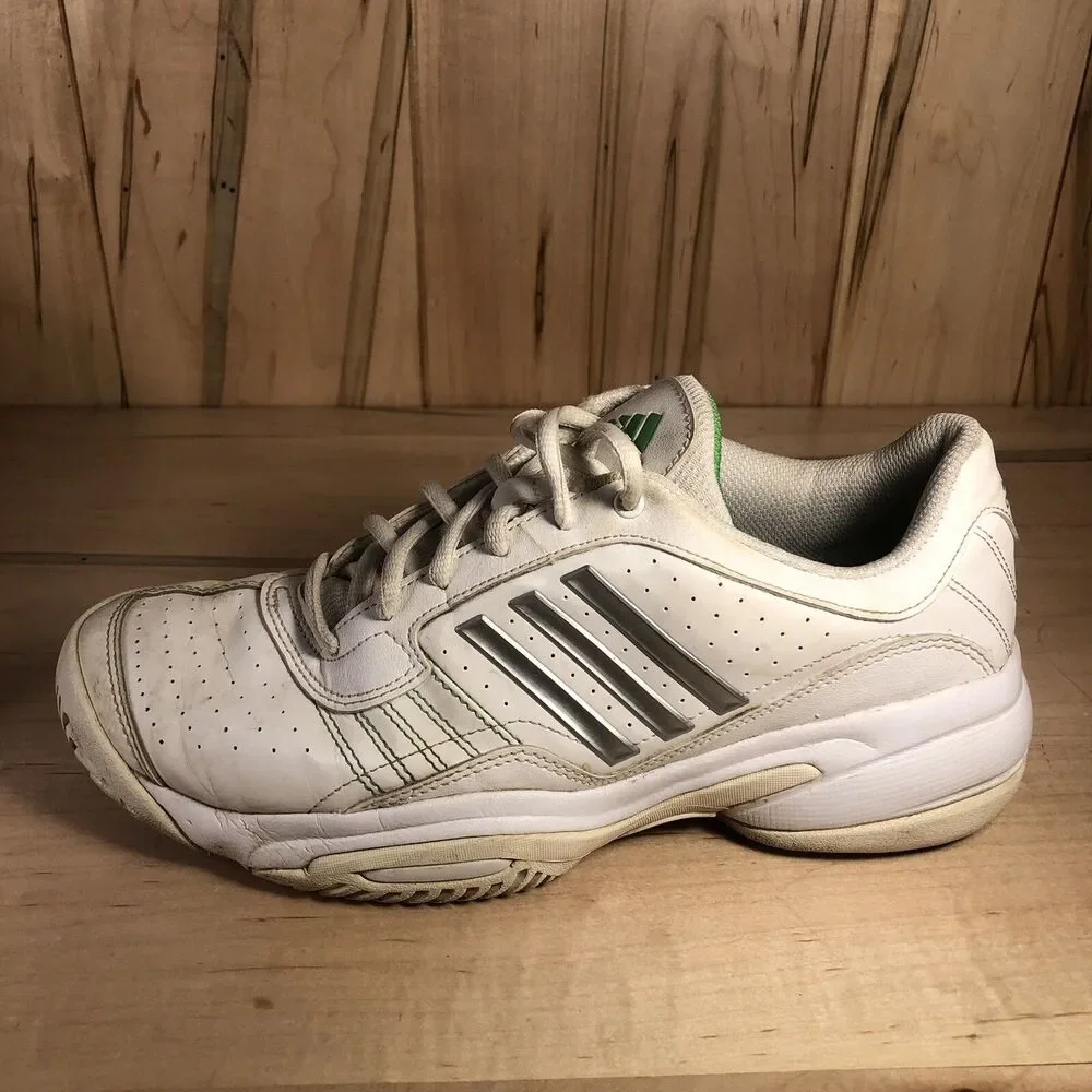 Adidas Bercuda Shoes Size Women's 8.5 White Green Athletic Trainer Sneakers